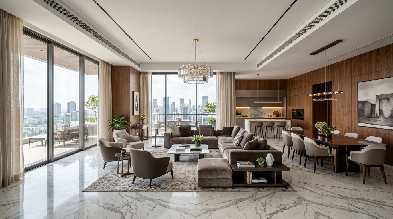 Palatial 12-Foot Ceiling Living & Dining